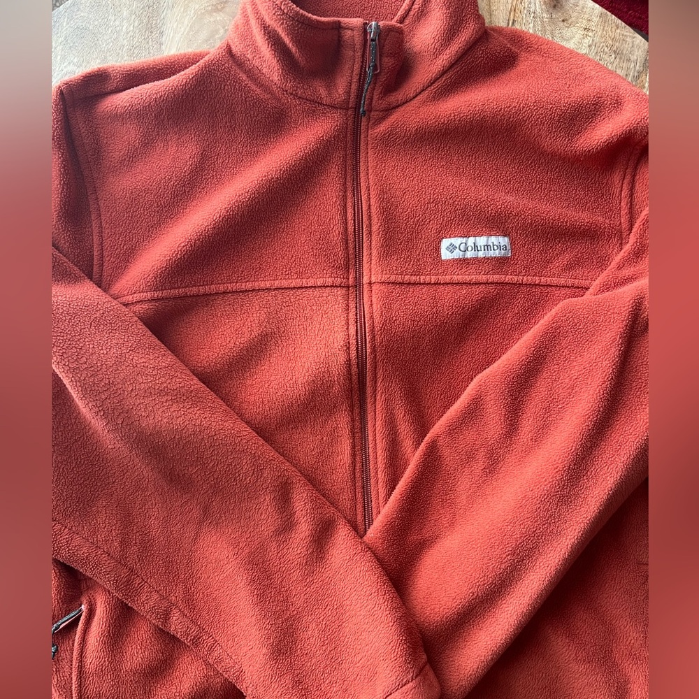 Columbia orange full zip Fleece Jacket size Xl